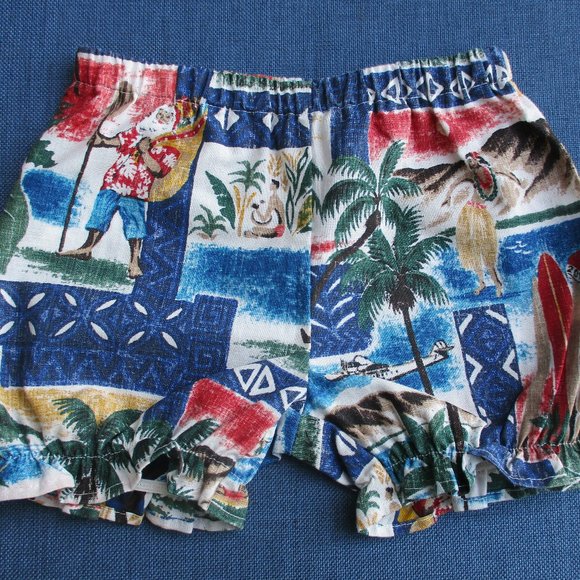 NWOT REYN SPOONER ~ GIRLS INFANT HAWAIIAN SHORTS ~ sz. 6-12 mo. ~ RUFFLE DETAIL - Picture 3 of 7